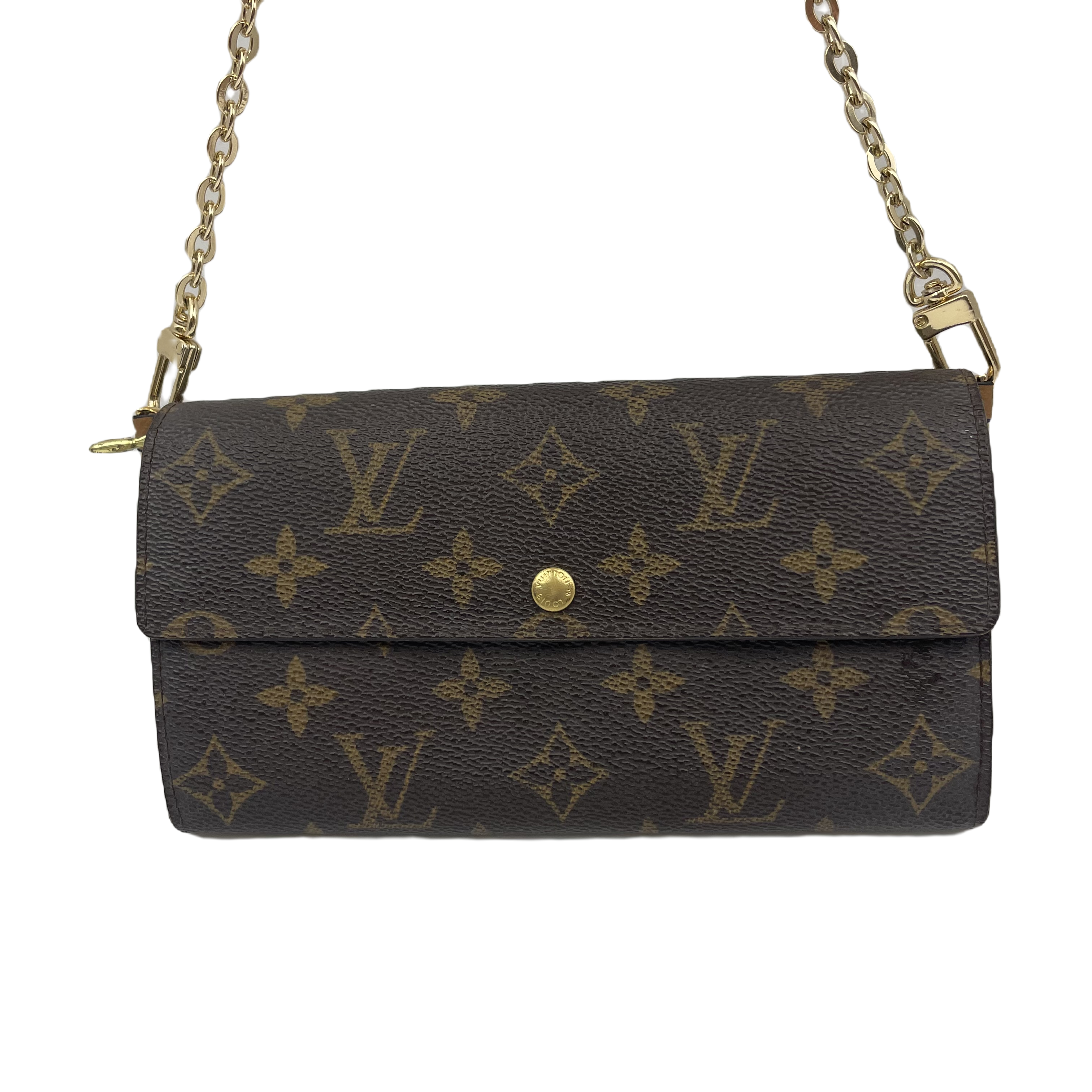 95新 LouisVuitton/路易威登 LV 老花 小钱包女士链条包 kk