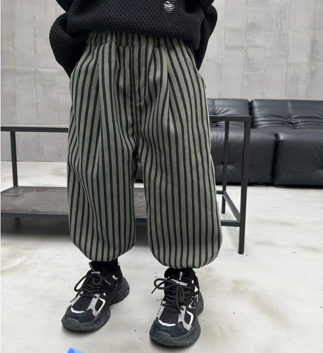 宝宝冬装加绒裤子2023新款束腿加厚韩版男童裤儿童冬款休闲灯笼裤
