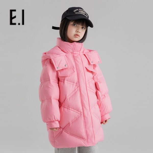 E.I女孩粉色羽绒服棉花糖羽绒服中长款女童外套D8224650500
