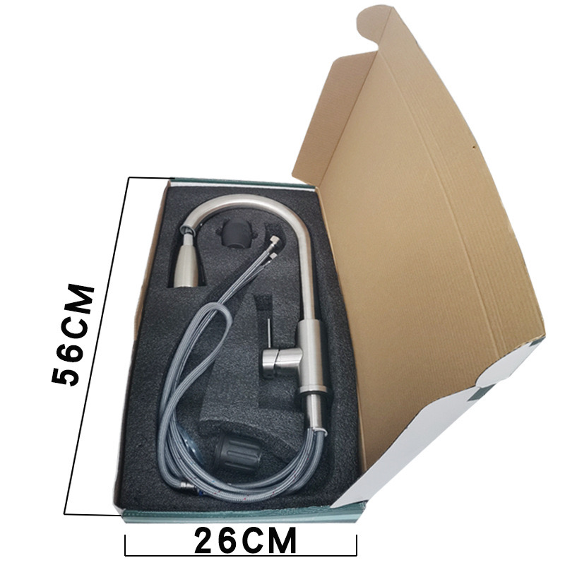 不锈钢厨房抽拉水龙头冷热旋转可伸缩水龙头