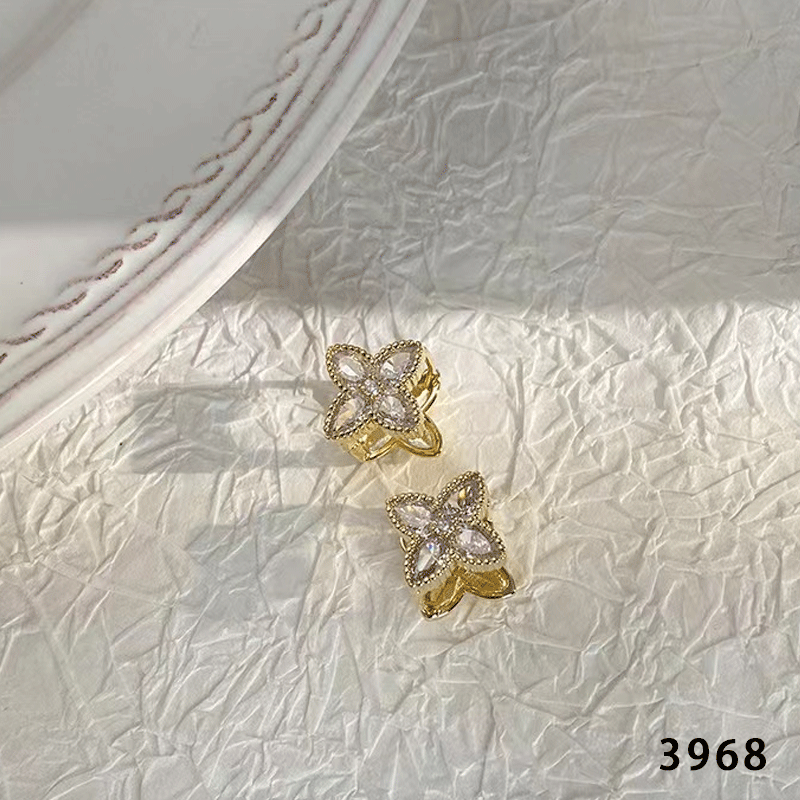 铜合金耳饰 3968-精致简约百搭耳环小众欧美优雅素款法式