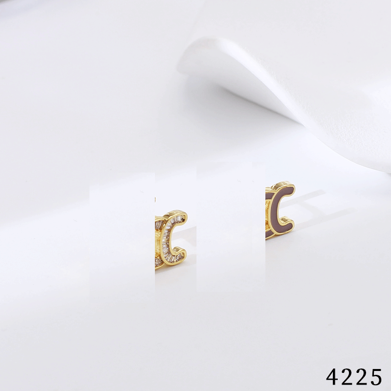 铜合金耳饰 4225-精致简约百搭耳环小众欧美优雅法式