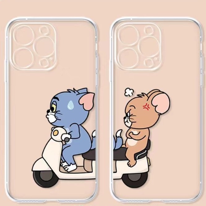 猫和老鼠苹果/华为/小米/oppo/vivo/荣耀/iphone15手机壳透明情侣