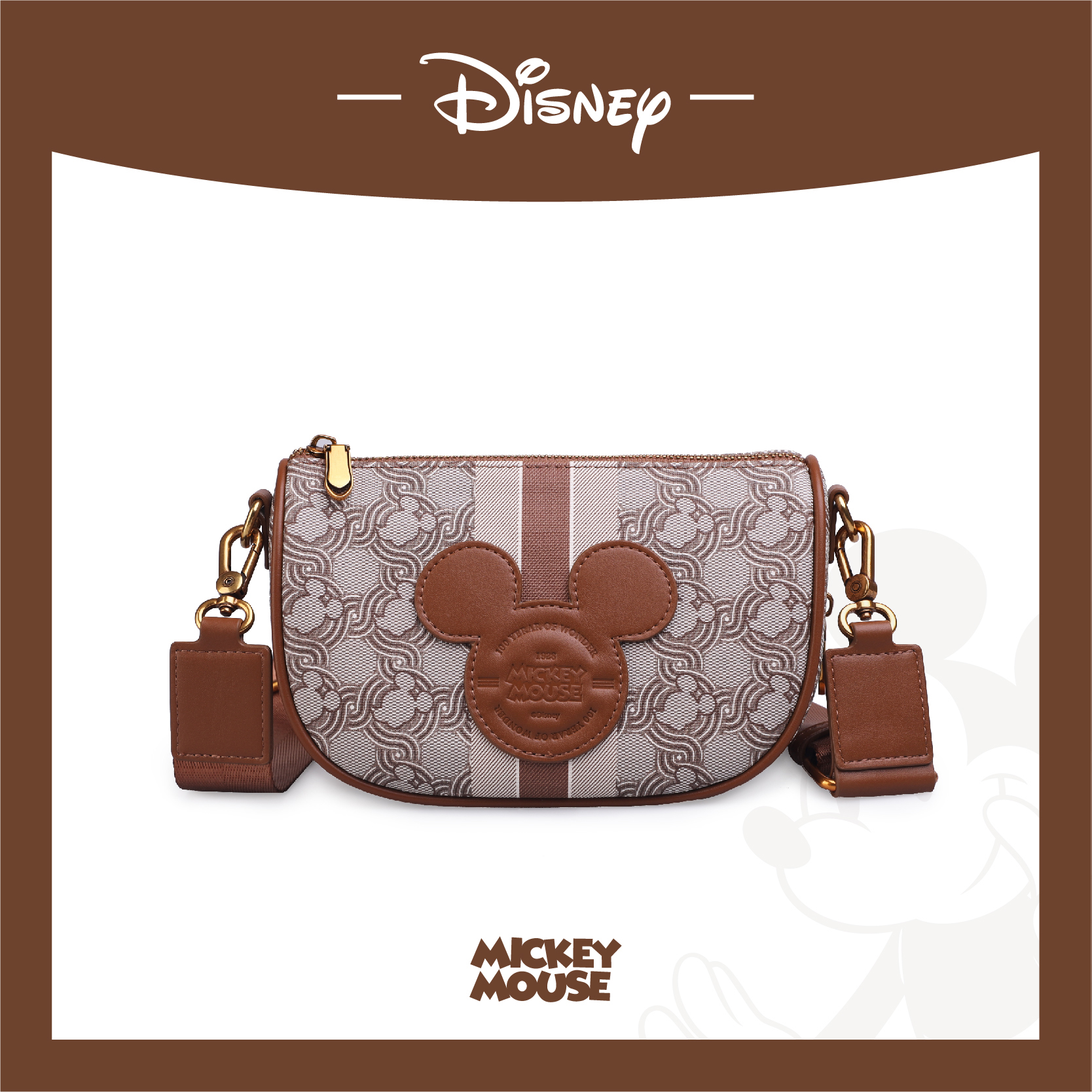 Disney/迪士尼米奇老花系列饺子包单肩斜挎休闲包