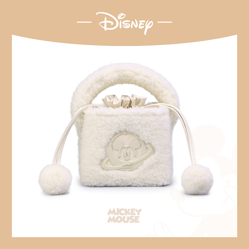 Disney/迪士尼米奇毛绒星球包秋冬系列百搭单肩包时尚斜挎包