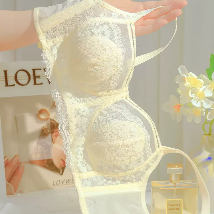 内衣女超薄款夏季大胸显小胸防下垂大码收副乳聚拢文胸罩夏天薄款