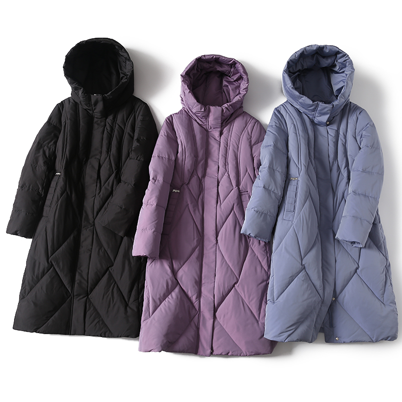门店899！90绒！高填充很保暖！直筒显瘦中长羽绒服 W2557 女装 D