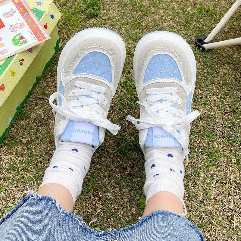 冬季回力休闲2023新款鞋子拼色平底小白鞋女学生街拍平底板鞋运动