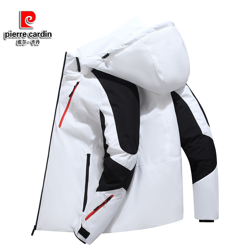 皮尔卡丹羽绒服男2023年冬季新款防风外套加厚保暖短款白鸭绒上衣