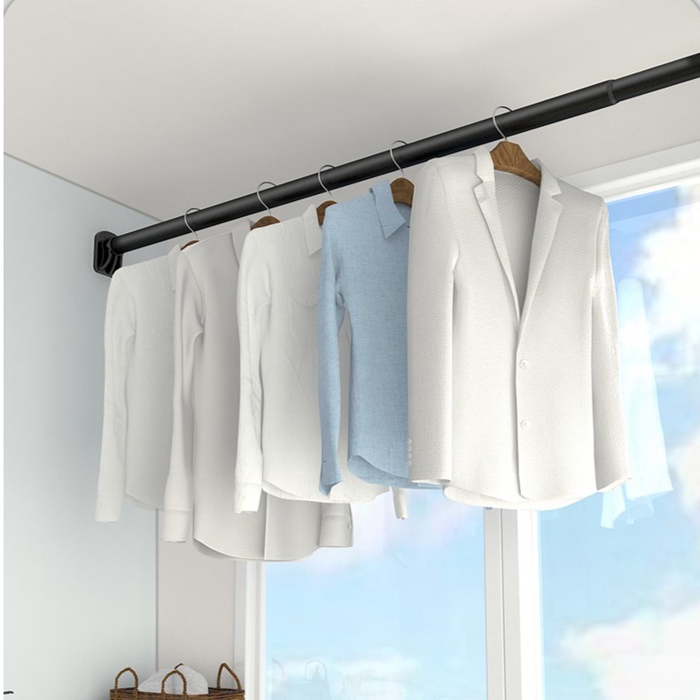 伸缩杆免打孔伸缩晾衣杆挂衣杆阳台晾衣架浴帘杆卫生间加长支撑杆