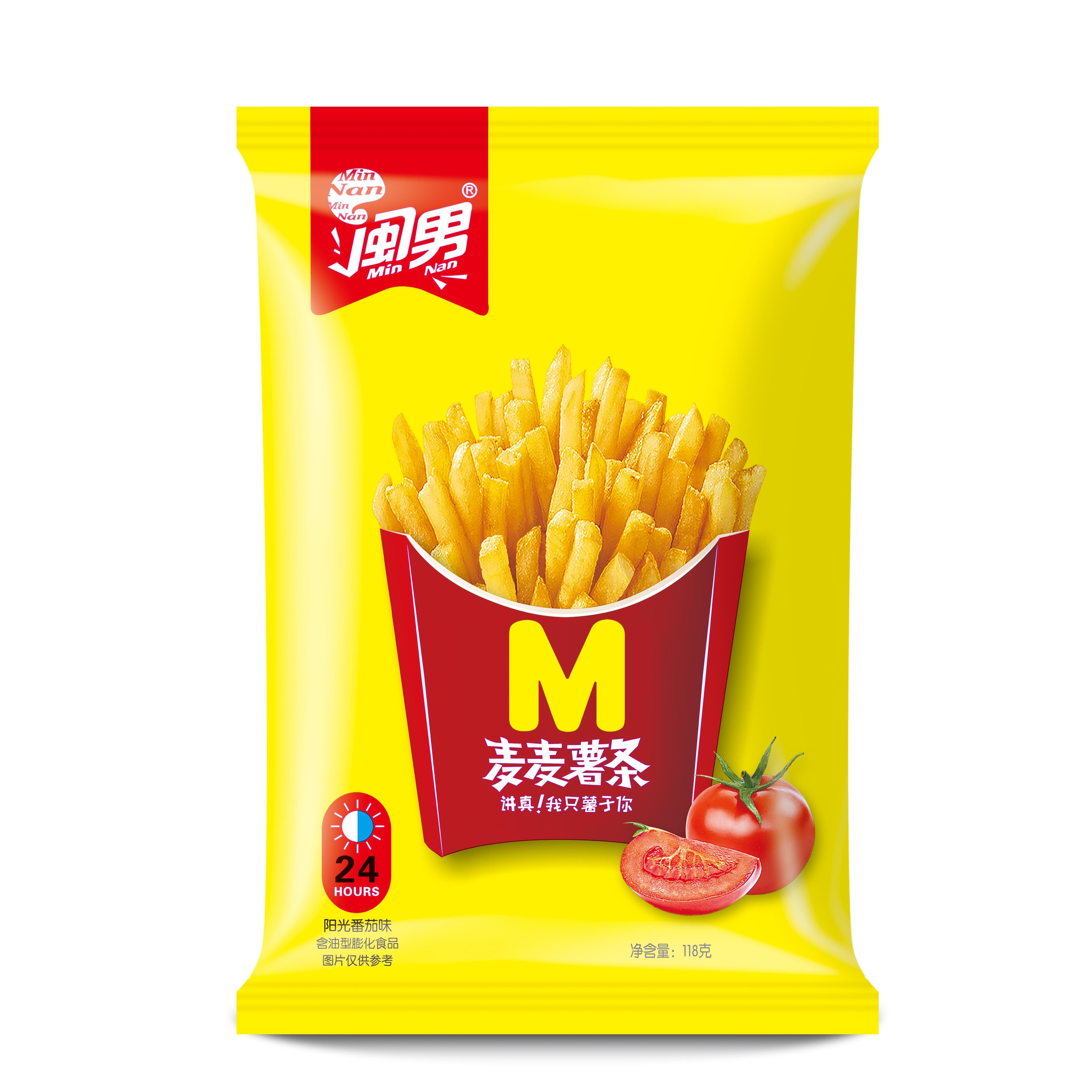 【2袋236g】闽男麦麦薯条解馋美味休闲零食酥脆番茄味H体验装118g
