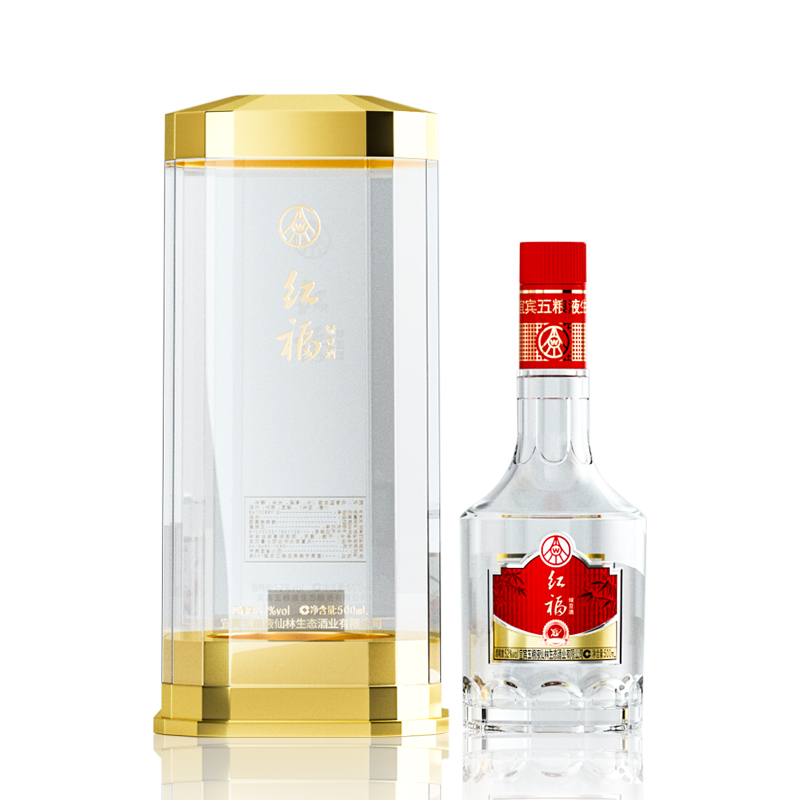红福 仙林生态酒业出品 绿豆酒礼盒装 送礼袋52度500ml