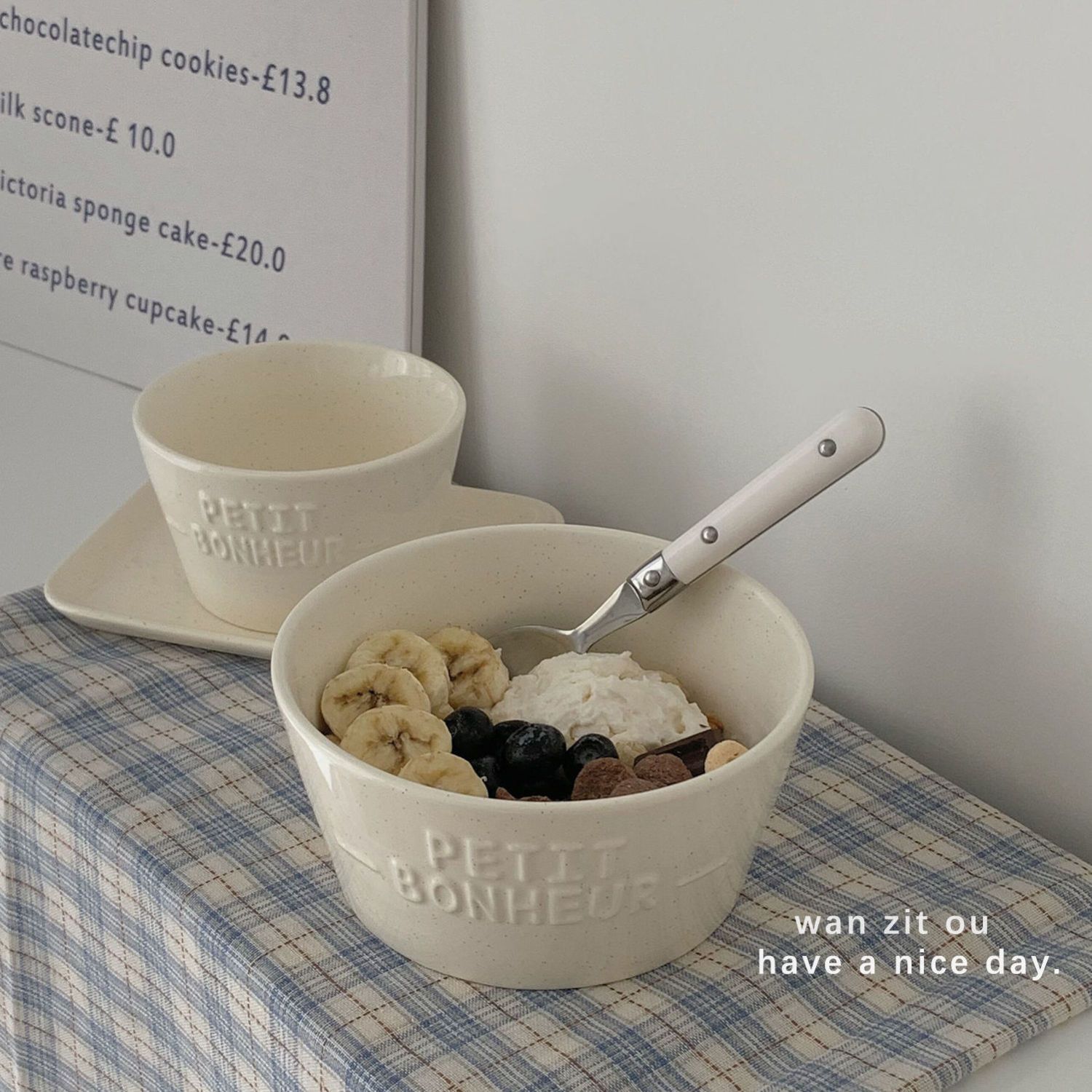 韩国ins芝麻点碗高颜值网红陶瓷餐具小碗新款学生宿舍面碗沙拉碗