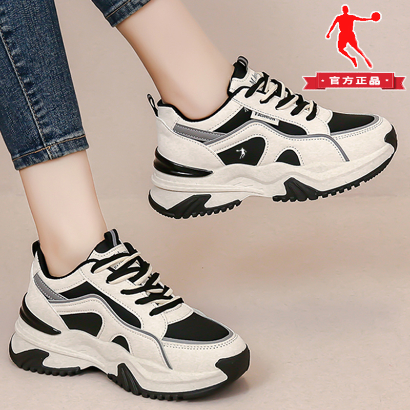 正品女鞋2023年秋冬季新款百搭老爹鞋防滑软底休闲内增高运动鞋女