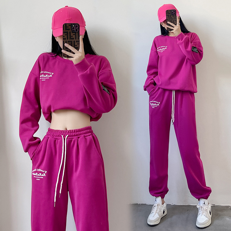 休闲运动秋冬新款学生宽松卫衣广场舞鬼曳步舞大码爵士舞套装女