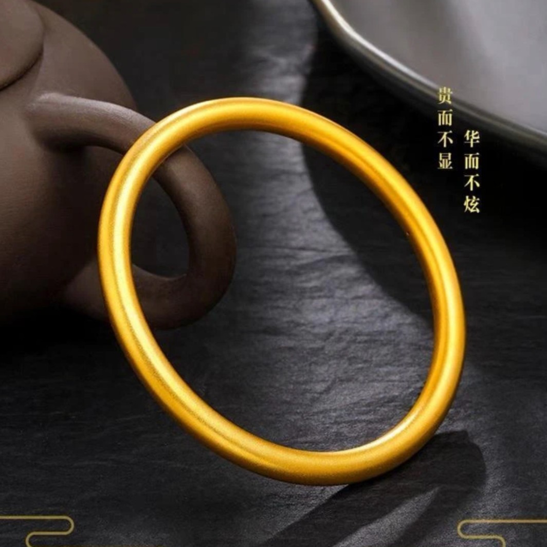 设计师款传承古法素圈手镯实心百搭闭口饰品
