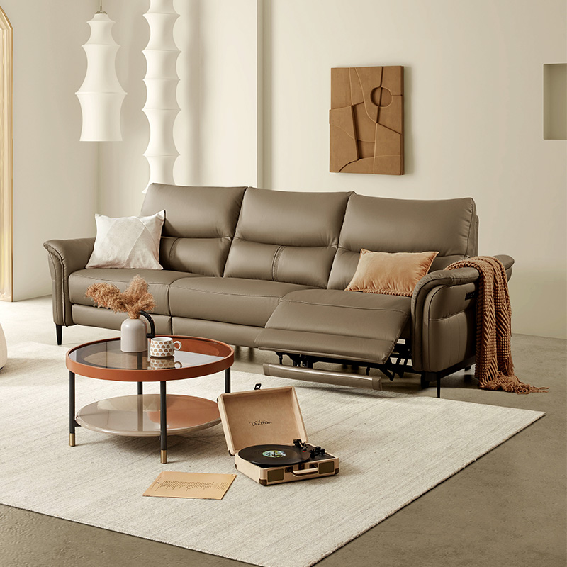 顾家家居KUKAHOME真皮沙发功能电动头层黄牛皮沙发厂家直销6123达