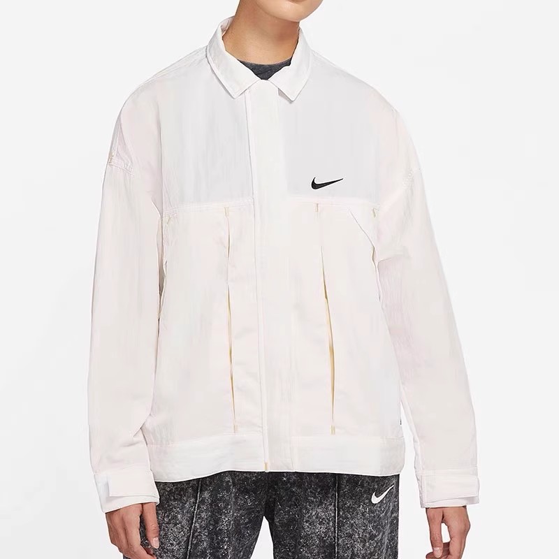 NIKE耐克 女子翻领宽松工装休闲夹克外套 DM6204-030