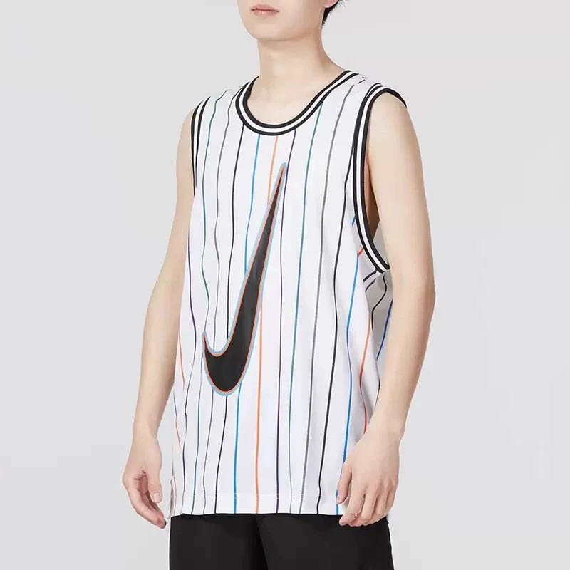 Nike条纹背心男篮球运动服宽松无袖T恤衫DX0436
