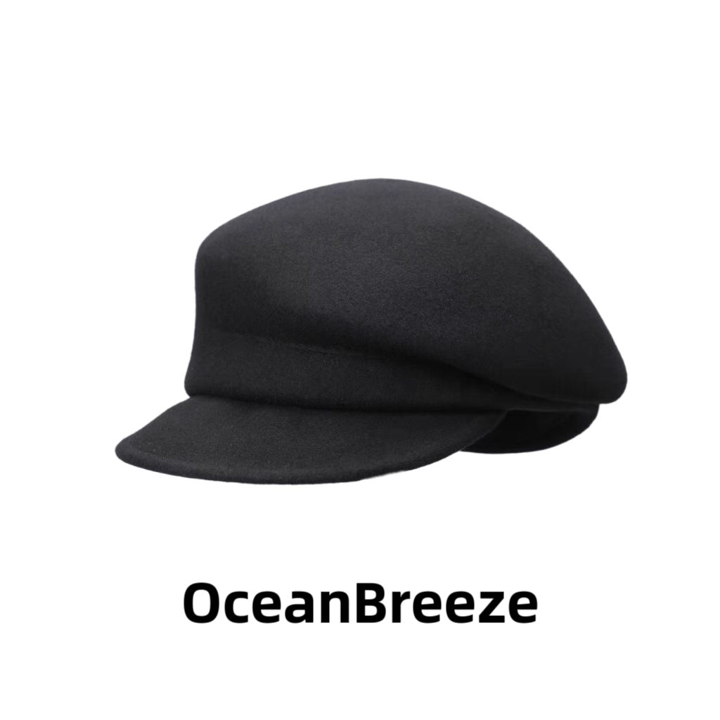 DX.DAXI【巴黎街头】法式黑色纯羊毛报童帽女时髦精气质贝雷画家帽