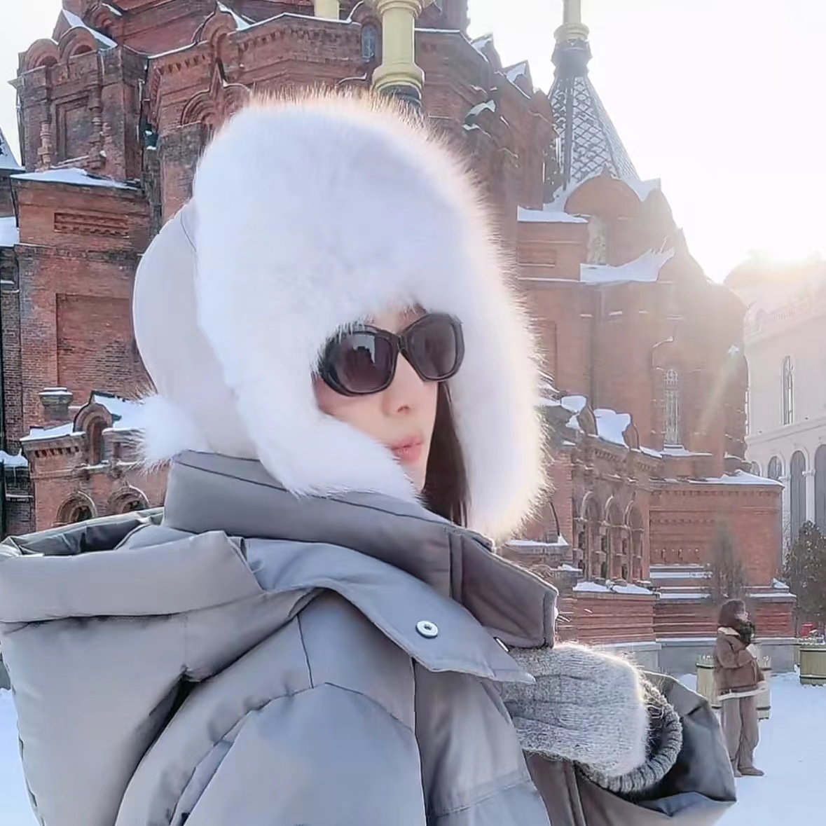 O&BJ雷锋帽冬季新款甜美可爱滑雪帽男女加厚保暖护耳防寒帽子