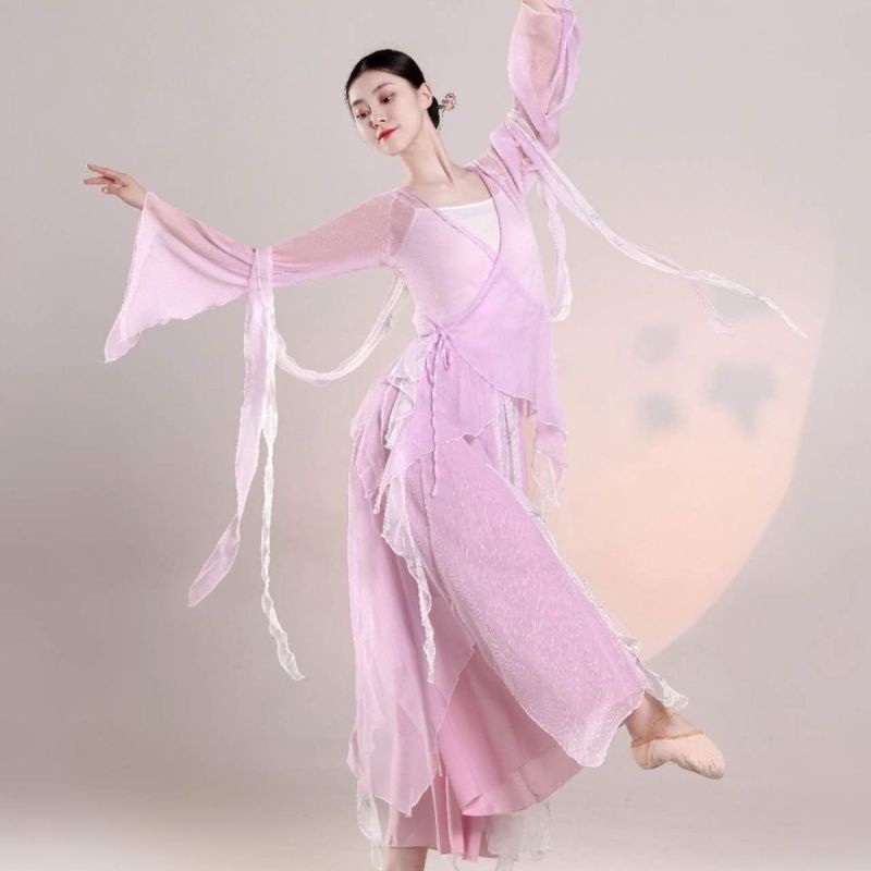 古典舞蹈服女身韵飘逸仙气纱衣古风中国舞演出服民族舞练功服套装
