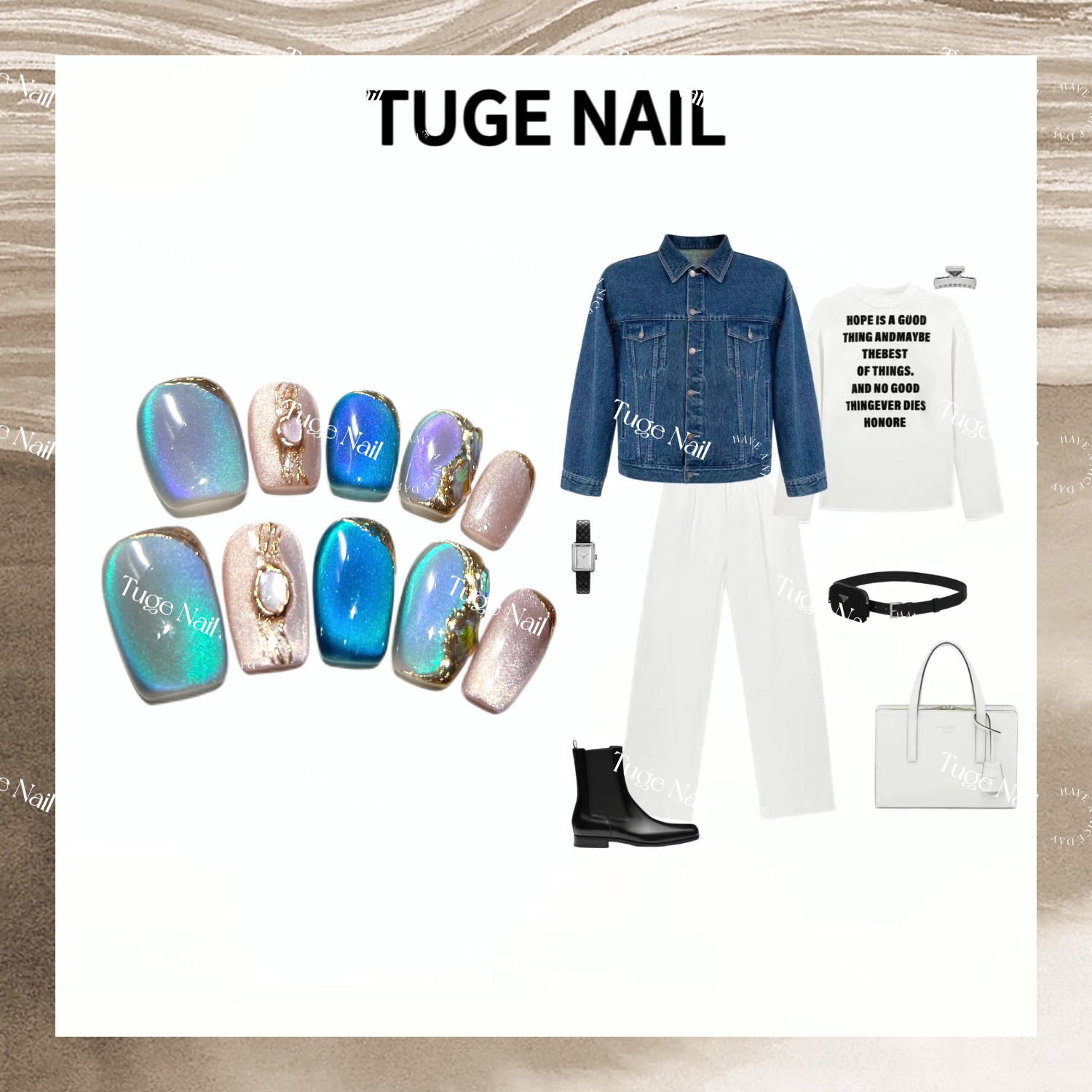 TugeNail“达芬奇”2023秋冬高级复古极简小众设计师美甲TGS230089