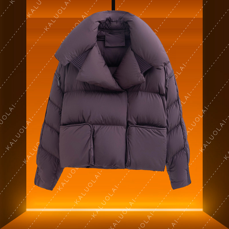 KALUOLAI/卡洛莱2023年冬季女气质高级保暖白鸭绒时尚短款羽绒服