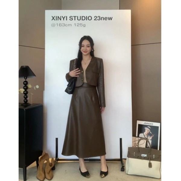 XINYI【英伦剪影】秋季套装女外套+半裙X623A02026/X623Z04218