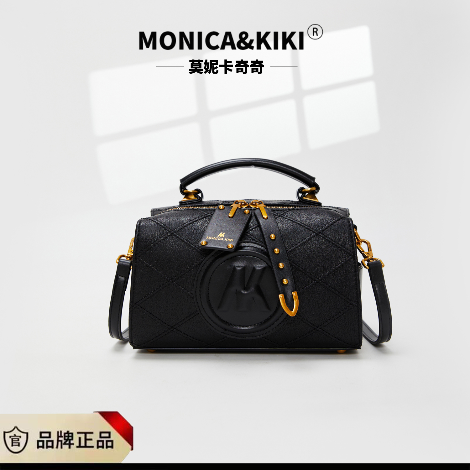 MONICA KIKI/莫妮卡奇奇新款百搭经典波士顿单肩斜挎枕头包5695