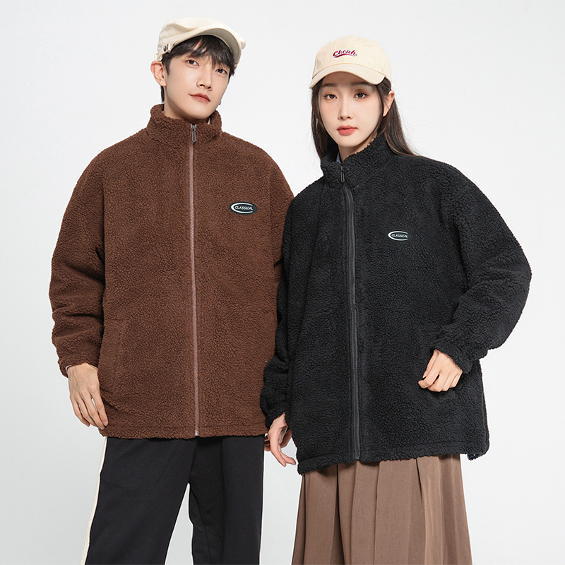 【品牌】西域骆驼摇粒绒情侣宽松外套秋冬羊羔绒加厚潮流运动外套