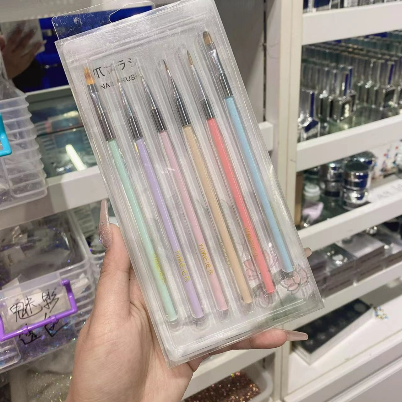 A175美甲笔6支初学者套装马卡龙美甲笔刷雕花彩绘拉线格纹