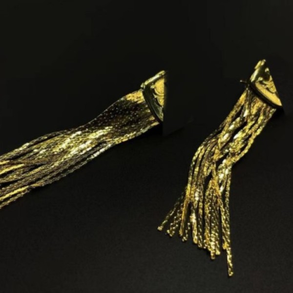 铜合金耳饰  19-H-141 高级轻奢2042欧美风设计师流苏耳环 E1372