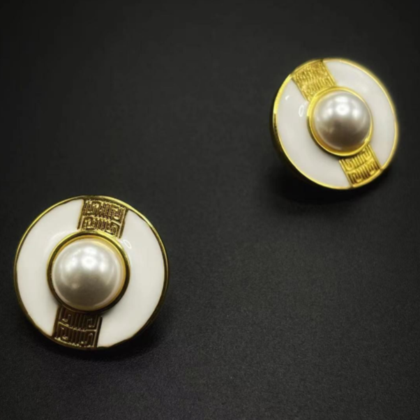 铜合金仿珍珠耳饰 1-H-211简约时尚晶晶优雅轻奢珠珠耳环2038