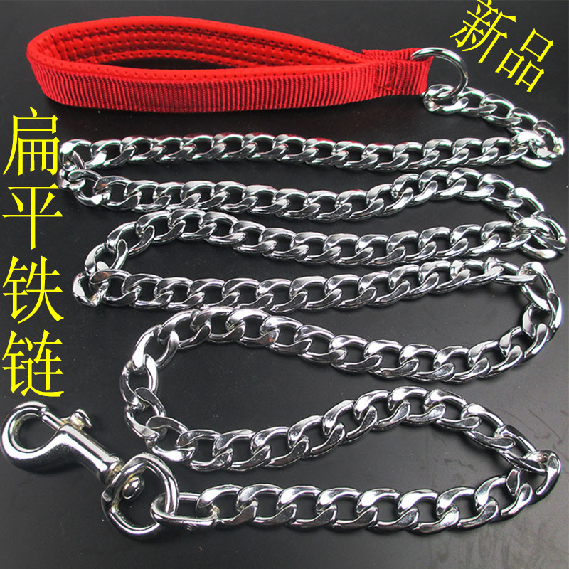 防咬狗专业铁链子狗绳加泡棉防勒手小中大型犬链条金属狗链子耐用