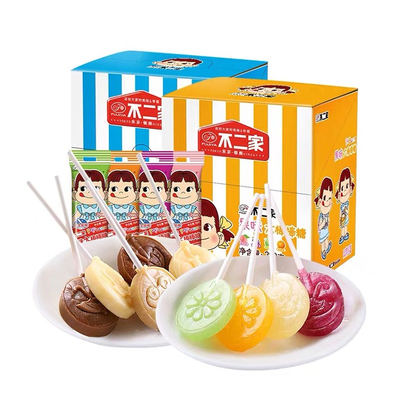 不二家可爱大棒棒糖含有清爽美味280g*1盒包装果味儿童甜蜜小零食