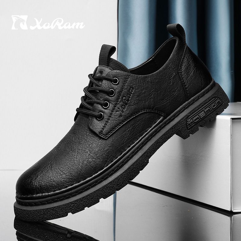 西部公羊休闲皮鞋男春季男士工作软底百搭男鞋商务时尚防滑潮鞋子