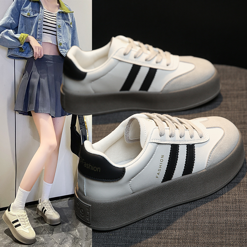网红小众小白鞋女2024春季新品厚底增高ins网红时尚百搭休闲鞋潮
