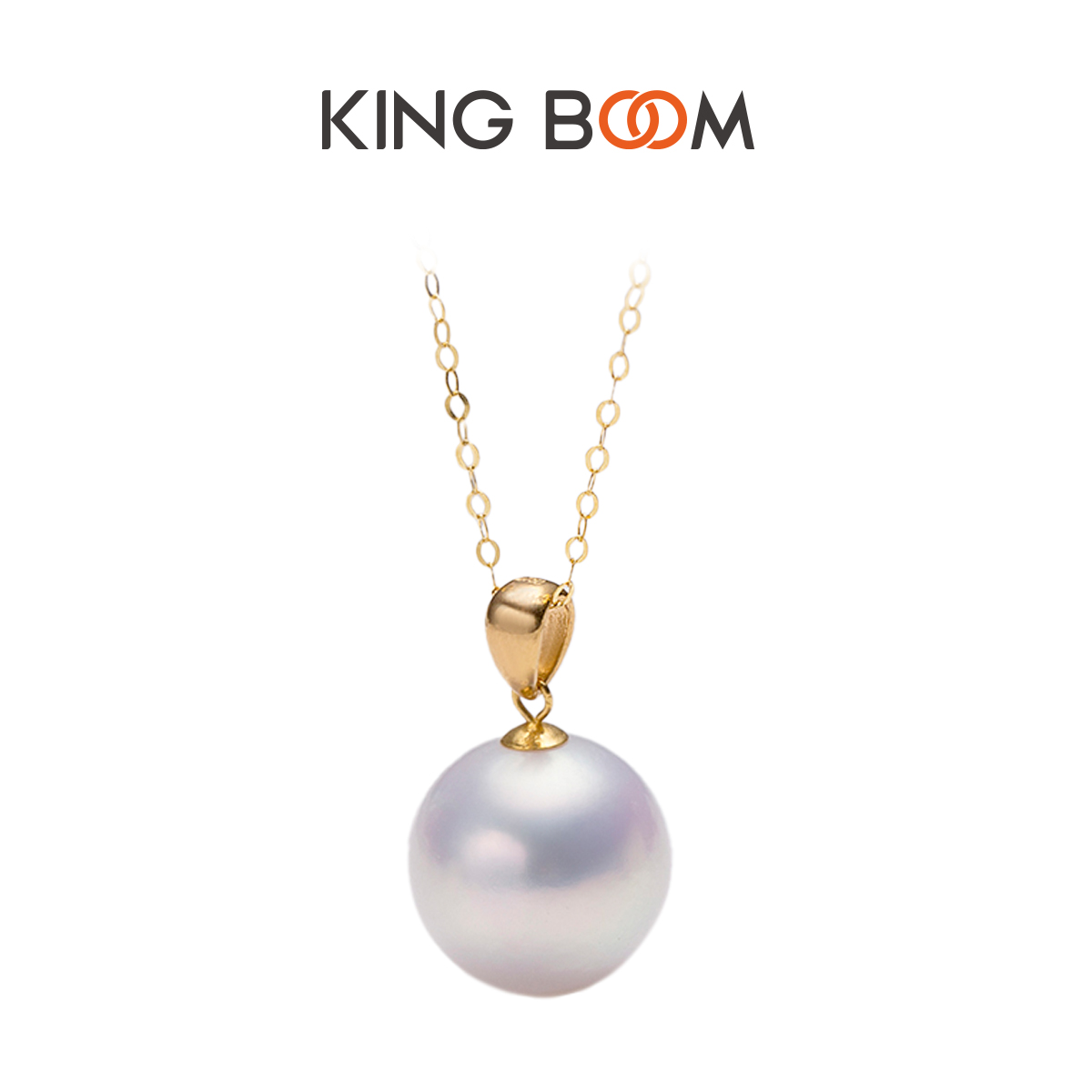 【双11机制开抢】kingboom18K金赛澳白淡水珍珠吊坠/925银链