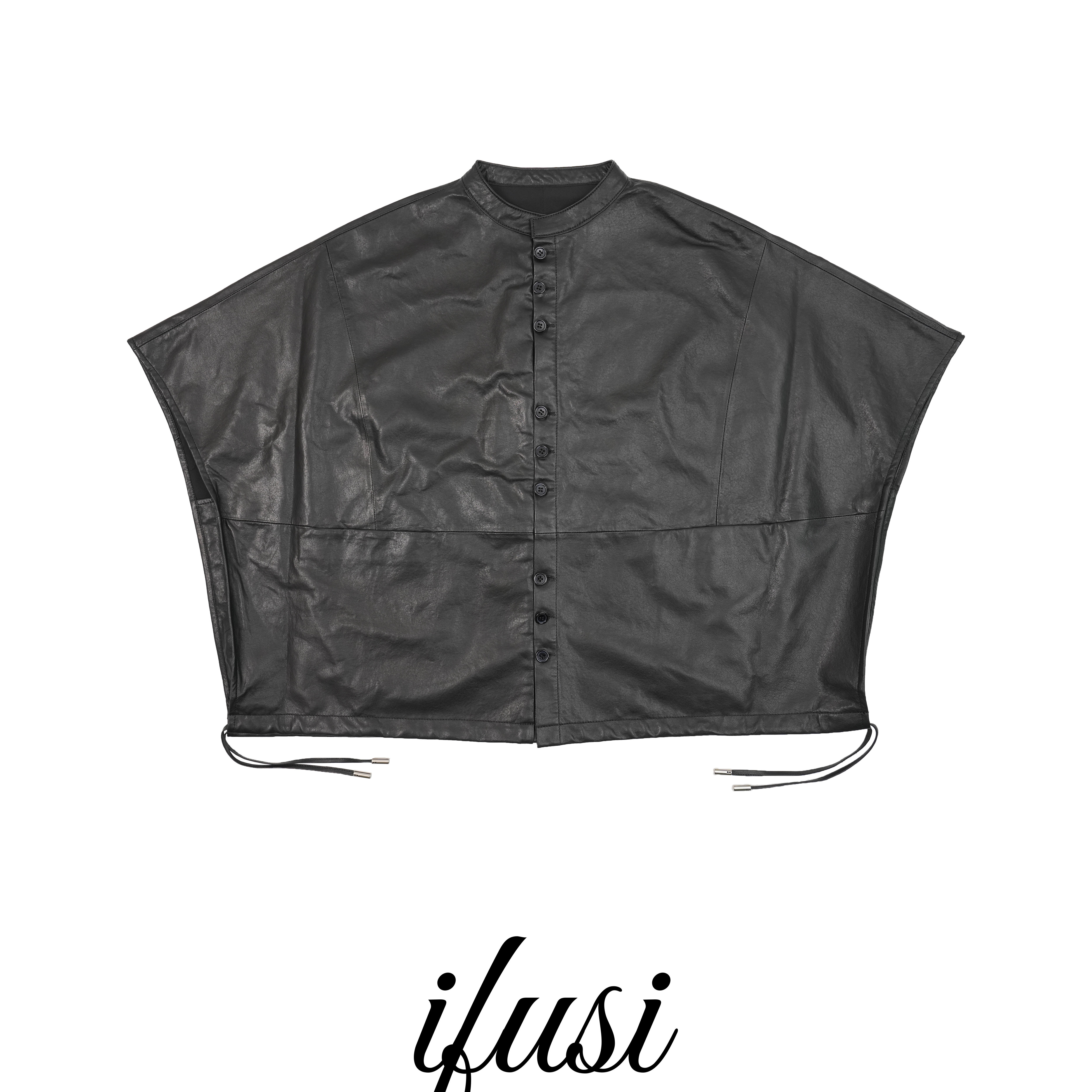 【IFUSI】早秋极简设计立领蝙蝠袖轻奢时尚羊皮小外套 R00284
