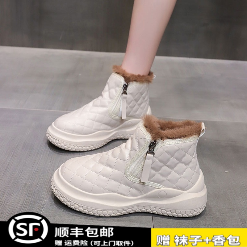 大东姚韩版秋冬雪地靴女外穿2024新款加绒加厚保暖短筒雪地靴百搭