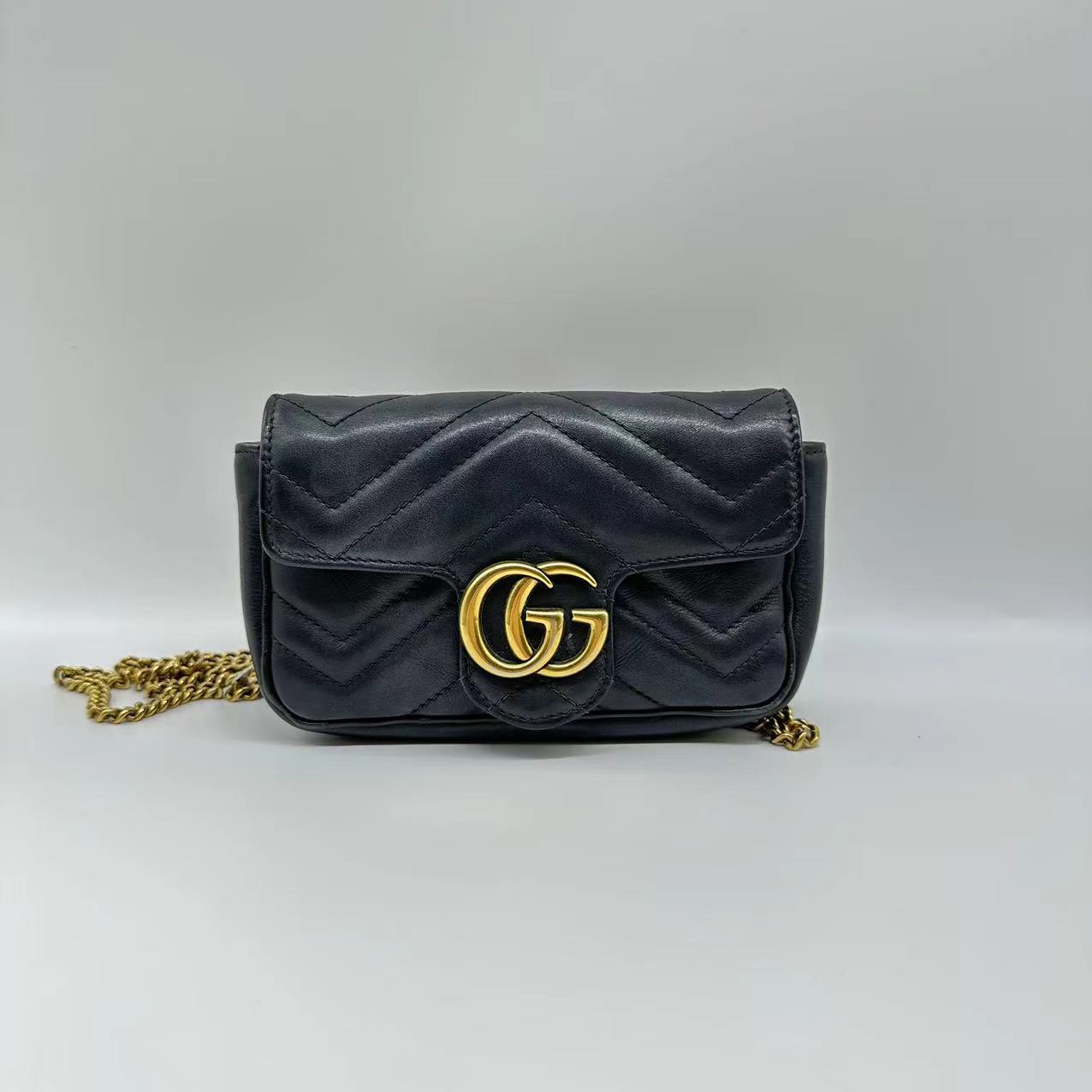 95新 GUCCI/古驰 大全中古/黑金马蒙mini/95新/HB000225