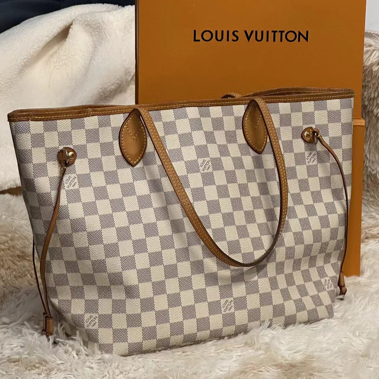 95新 LouisVuitton/路易威登 大全中古/LV 白NF托特包/LK 100324