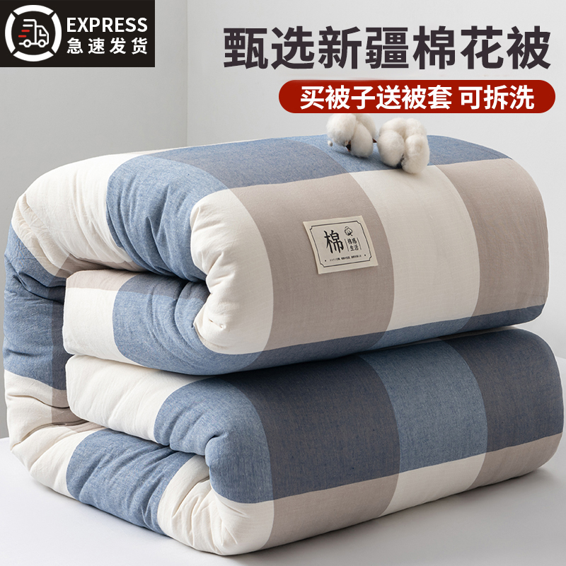 新疆棉花被子冬被加厚保暖款非全棉花垫被褥棉絮春秋被芯家用单人