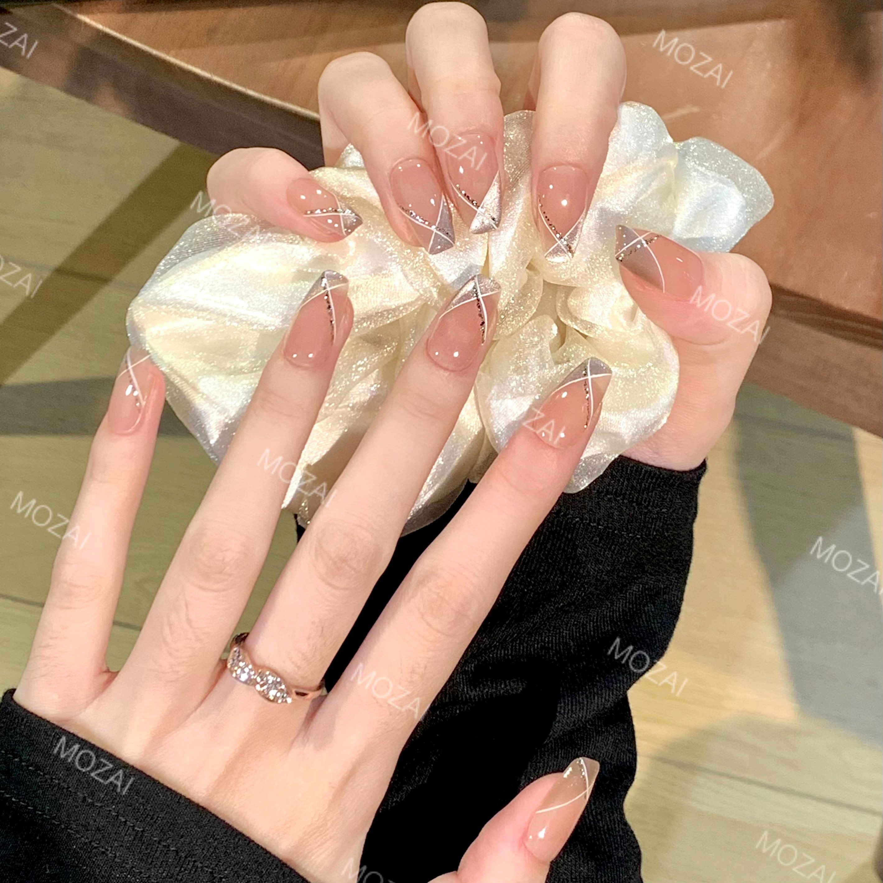 【法式浪漫】茉哉纯手工定制美甲可拆卸穿戴甲A1590/A1591