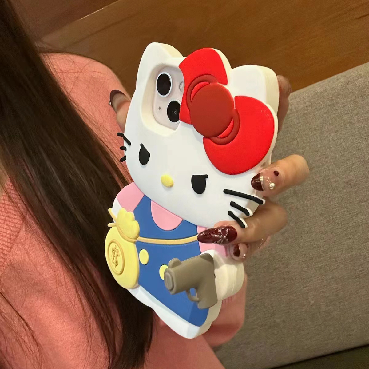 超萌可爱立体劫匪猫咪硅胶壳适用于iPhone15手机壳防摔少女心卡通