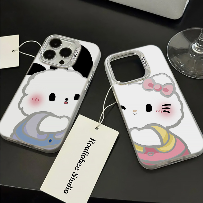 ins爬墙凯蒂猫iphone15/13苹果14情侣手机壳华为vivo小米oppo女套