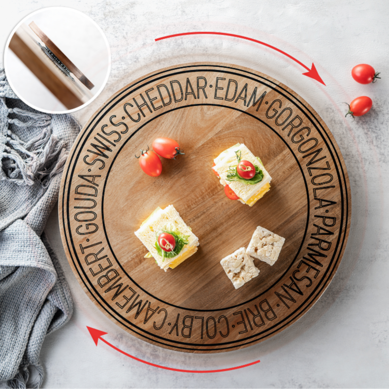 珊谷40cm直径圆形丝印转盘家用水果点心盘美式复古 004