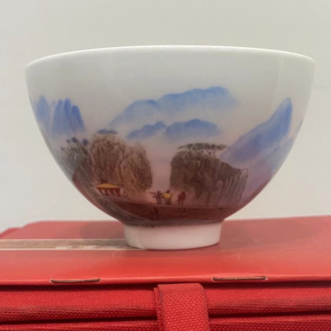 景德镇陶瓷国大师  王锡良wxl黄山四千仞斗笠杯