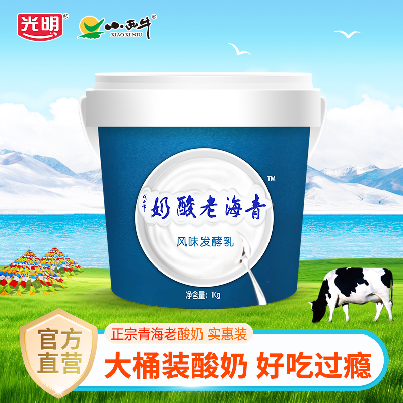 小西牛原味桶装青海老酸奶1kg桶装Z